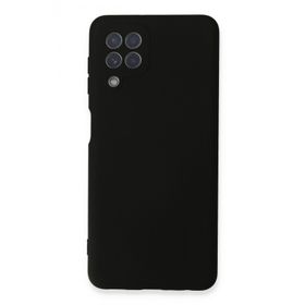 Newface Samsung Galaxy A22 Nano içi Kadife Silikon Siyah Cep Telefonu Kılıfı