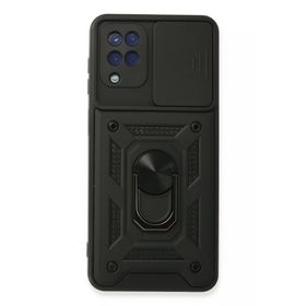 Newface Samsung Galaxy A22 Pars Lens Yüzüklü Silikon - Siyah Kılıf