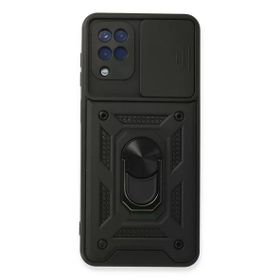 Newface Samsung Galaxy A22 Pars Lens Yüzüklü Silikon - Siyah Kılıf