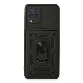 Newface Samsung Galaxy A22 Pars Lens Yüzüklü Silikon - Siyah Kılıf