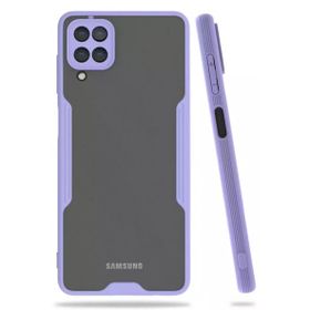 Newface Samsung Galaxy A22 Platin Silikon Lila Cep Telefonu Kılıfı