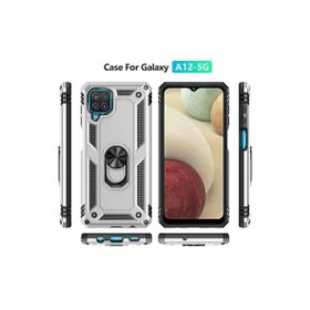 Newface Samsung Galaxy A22 Sofya Yüzüklü Silikon Kapak Gümüş Cep Telefonu Kılıfı