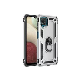 Newface Samsung Galaxy A22 Sofya Yüzüklü Silikon Kapak Gümüş Cep Telefonu Kılıfı