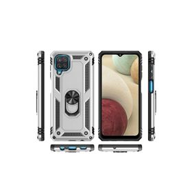 Newface Samsung Galaxy A22 Sofya Yüzüklü Silikon Kapak Gümüş Cep Telefonu Kılıfı