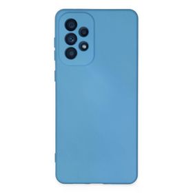 Newface Samsung Galaxy A33 5G Nano İçi Kadife Silikon Mavi Cep Telefonu Kılıfı