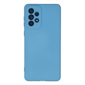 Newface Samsung Galaxy A33 5G Nano İçi Kadife Silikon Mavi Cep Telefonu Kılıfı
