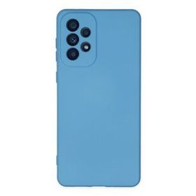 Newface Samsung Galaxy A33 5G Nano İçi Kadife Silikon Mavi Cep Telefonu Kılıfı