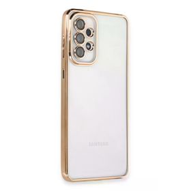 Newface Samsung Galaxy A33 5G Razer Lensli Silikon Gold Cep Telefonu Kılıfı