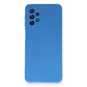 Newface Samsung Galaxy A52 Nano İçi Kadife Silikon Mavi Cep Telefonu Kılıfı