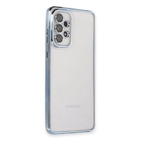 Newface Samsung Galaxy A53 5G Razer Lensli Silikon Açık Mavi Cep Telefonu Kılıfı