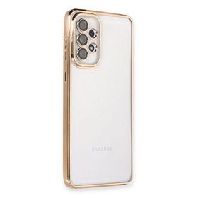 Newface Samsung Galaxy A53 5G Razer Lensli Silikon Gold Cep Telefonu Kılıfı