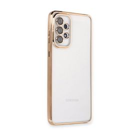 Newface Samsung Galaxy A53 5G Razer Lensli Silikon Gold Cep Telefonu Kılıfı