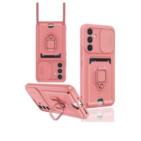 Newface Samsung Galaxy A54 5G Zuma Kartvizitli Yüzüklü Silikon Pembe Cep Telefonu Kılıfı