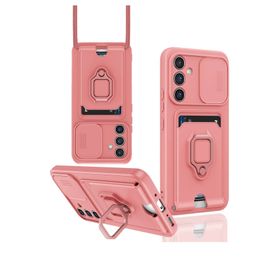Newface Samsung Galaxy A54 5G Zuma Kartvizitli Yüzüklü Silikon Pembe Cep Telefonu Kılıfı