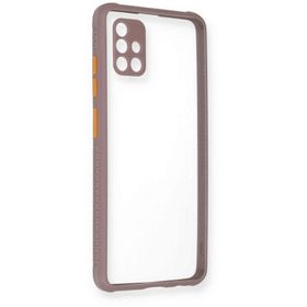 Newface Samsung Galaxy A71 Miami Şeffaf Silikon Açık Mor Cep Telefonu Kılıfı