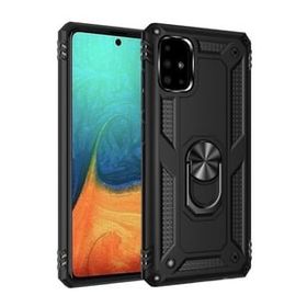 Newface Samsung Galaxy A71 Sofya Yüzüklü Silikon Kapak Siyah Cep Telefonu Kılıfı