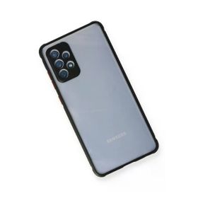 Newface Samsung Galaxy A72 Miami Şeffaf Silikon Siyah Cep Telefonu Kılıfı