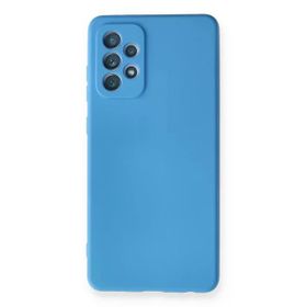 Newface Samsung Galaxy A72 Nano İçi Kadife Silikon Mavi Cep Telefonu Kılıfı