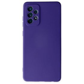 Newface Samsung Galaxy A72 Nano İçi Kadife Silikon Mor Cep Telefonu Kılıfı