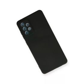 Newface Samsung Galaxy A72 Nano İçi Kadife Silikon Siyah Cep Telefonu Kılıfı