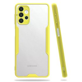 Newface Samsung Galaxy A72 Platin Silikon Sarı Cep Telefonu Kılıfı