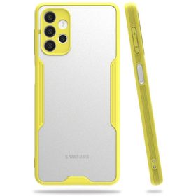 Newface Samsung Galaxy A72 Platin Silikon Sarı Cep Telefonu Kılıfı
