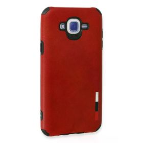 Newface Samsung Galaxy J7 Loop Deri Silikon Kırmızı Cep Telefonu Kılıfı