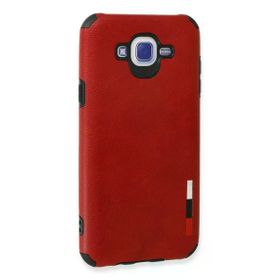 Newface Samsung Galaxy J7 Loop Deri Silikon Kırmızı Cep Telefonu Kılıfı