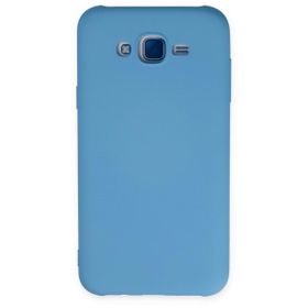 Newface Samsung Galaxy J7 Nano İçi Kadife Silikon Mavi Cep Telefonu Kılıfı