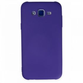 Newface Samsung Galaxy J7 Nano İçi Kadife Silikon Mor Cep Telefonu Kılıfı