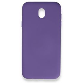 Newface Samsung Galaxy J7 Pro / J730 Nano İçi Kadife Silikon Mor Cep Telefonu Kılıfı