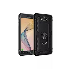 Newface Samsung Galaxy J7 Sofya Yüzüklü Silikon Kapak Siyah Cep Telefonu Kılıfı