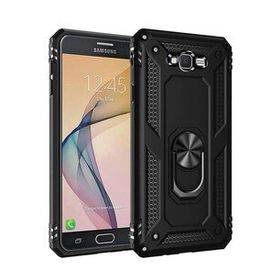 Newface Samsung Galaxy J7 Sofya Yüzüklü Silikon Kapak Siyah Cep Telefonu Kılıfı