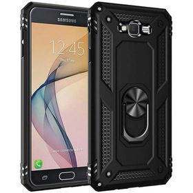 Newface Samsung Galaxy J7 Sofya Yüzüklü Silikon Kapak Siyah Cep Telefonu Kılıfı