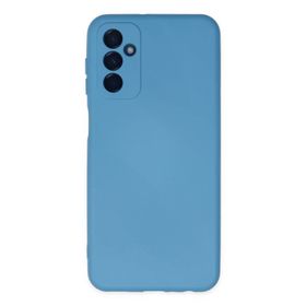 Newface Samsung Galaxy M23 Nano İçi Kadife Silikon Mavi Cep Telefonu Kılıfı