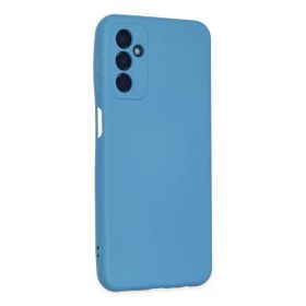Newface Samsung Galaxy M23 Nano İçi Kadife Silikon Mavi Cep Telefonu Kılıfı