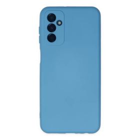 Newface Samsung Galaxy M23 Nano İçi Kadife Silikon Mavi Cep Telefonu Kılıfı