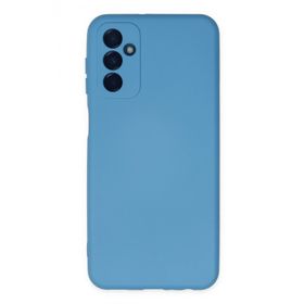 Newface Samsung Galaxy M23 Nano İçi Kadife Silikon Mavi Cep Telefonu Kılıfı