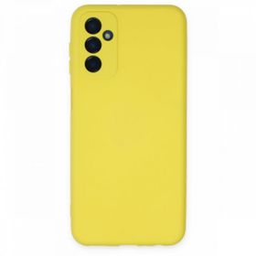 Newface Samsung Galaxy M23 Nano İçi Kadife Silikon Sarı Cep Telefonu Kılıfı