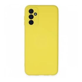 Newface Samsung Galaxy M23 Nano İçi Kadife Silikon Sarı Cep Telefonu Kılıfı