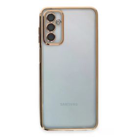 Newface Samsung Galaxy M23 Razer Lensli Silikon Gold Cep Telefonu Kılıfı