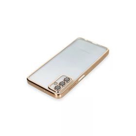 Newface Samsung Galaxy M23 Razer Lensli Silikon Gold Cep Telefonu Kılıfı