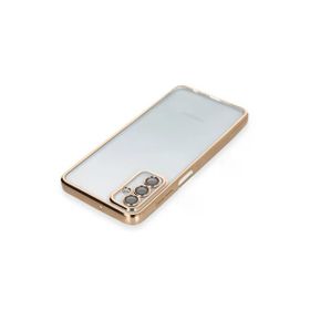 Newface Samsung Galaxy M23 Razer Lensli Silikon Gold Cep Telefonu Kılıfı