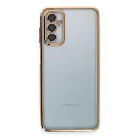 Newface Samsung Galaxy M23 Razer Lensli Silikon Gold Cep Telefonu Kılıfı