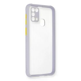 Newface Samsung Galaxy M31 Miami Şeffaf Silikon Lila Cep Telefonu Kılıfı