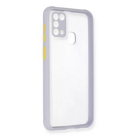 Newface Samsung Galaxy M31 Miami Şeffaf Silikon Lila Cep Telefonu Kılıfı