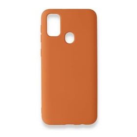Newface Samsung Galaxy M31 Nano İçi Kadife Silikon Koyu Turuncu Cep Telefonu Kılıfı