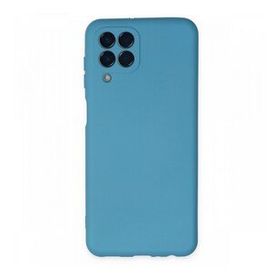 Newface Samsung Galaxy M33 Nano İçi Kadife Silikon Mavi Cep Telefonu Kılıfı