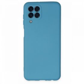 Newface Samsung Galaxy M33 Nano İçi Kadife Silikon Mavi Cep Telefonu Kılıfı