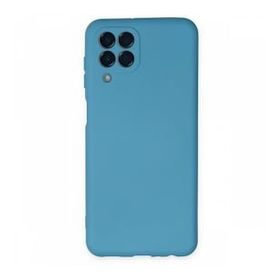 Newface Samsung Galaxy M33 Nano İçi Kadife Silikon Mavi Cep Telefonu Kılıfı